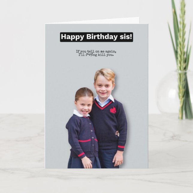 Happy Birthday Sis! card (Front)