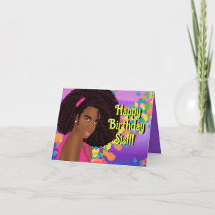 Happy Birthday Sis Folded Greeting Card