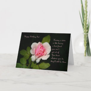 Happy Birthday Sis with Rose Card