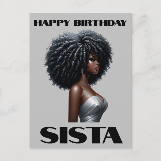 Happy Birthday Sista Black Girl Magic Melanin Love Holiday Postcard (Front)