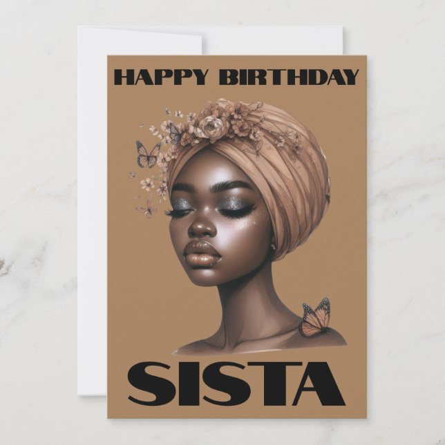 Happy Birthday Sista Black Girl Magic Melanin Love Invitation (Front)