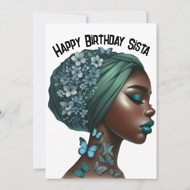 Happy Birthday Sista black girl magic melanin quee Invitation (Front)