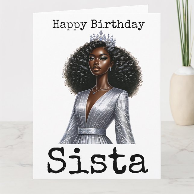 Happy Birthday Sista Melanin Woman Black Women Sis Card (Front)