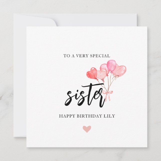  Happy Birthday Sister Card (Front)