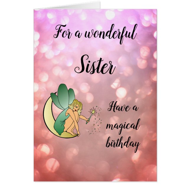 Happy Birthday Sister Fairy design (Front)