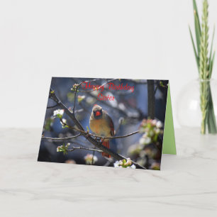 Happy Birthday Sister Female Cardinal Card