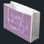 Happy Birthday Sister Gift Bag<br><div class="desc">This custom gift bag has "Happy Birthday Sister" message. The design is decorated with flowers. This design can be personalised with a name or customised with your own unique message. This design can be purchased as-is or you can use it as a template to make your own unique design. Just...</div>