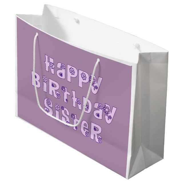 Happy Birthday Sister Gift Bag (Front Angled)