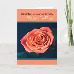 Happy Birthday Sister-in-Law Beautiful Peach Colou Holiday Card