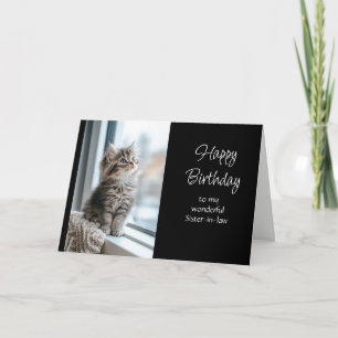 Happy Birthday Sister-in-law Custom Special Kitty Card