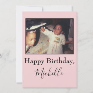 Happy birthday sister pink photo card