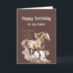 Happy Birthday Sister Ride Horses Quote Card<br><div class="desc">Things You Love Happy Birthday Sister for those who love horseback riding</div>