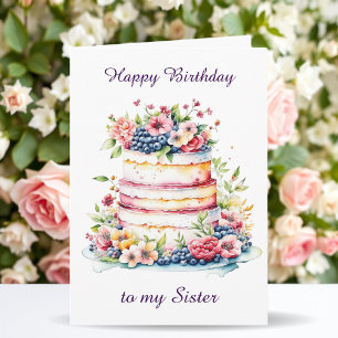 Happy Birthday Sister   Sentimental Personalised Card