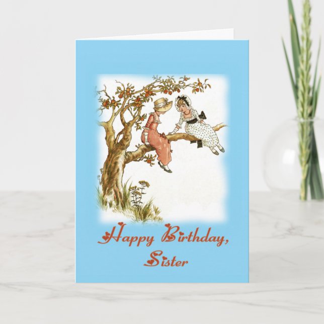 Happy Birthday Sister, Vintage Card (Front)