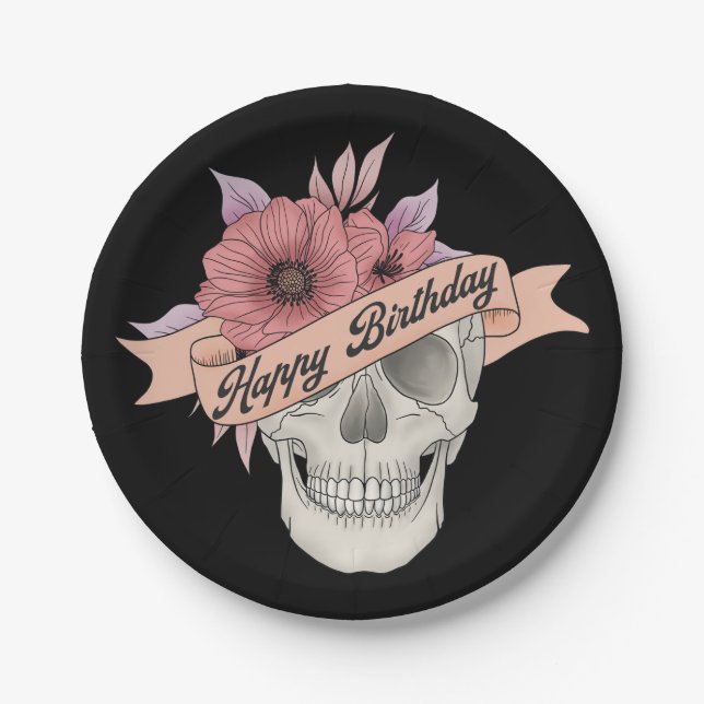Happy birthday skull plates (Front)