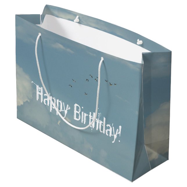 Happy Birthday Sky Large Gift Bag (Back Angled)