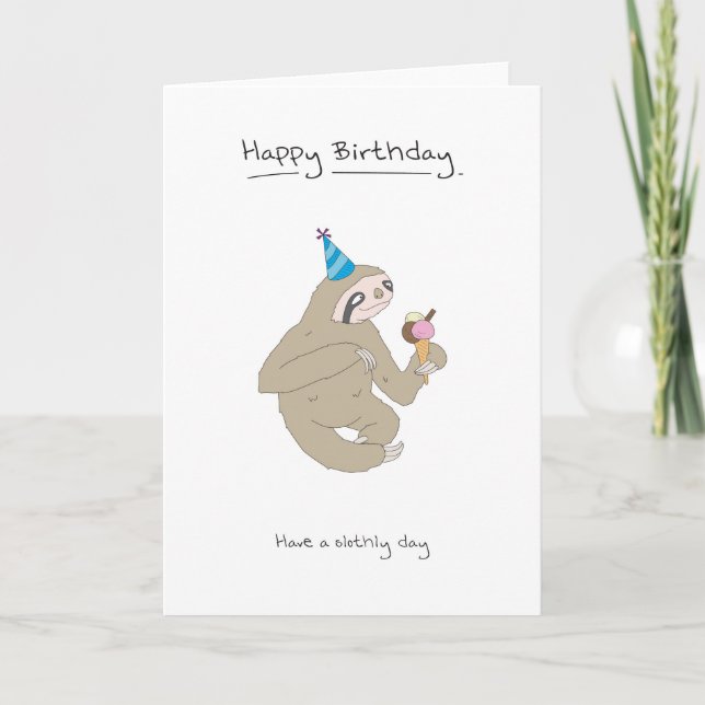 Happy Birthday - Sloth Card (Front)