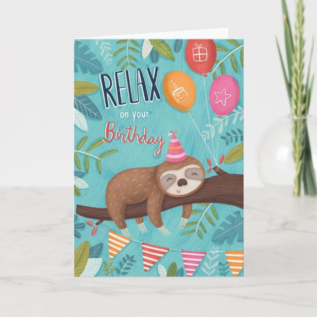Happy Birthday Sloth Card (Front)