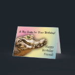 Happy Birthday smiling alligator card for friend<br><div class="desc">This alligator has a big grin for your friend's birthday</div>