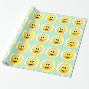 Happy Birthday Smiling Face  Wrapping Paper