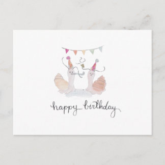 Happy Birthday Snail Postcard