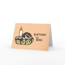 Happy Birthday Snake Cute Ball Python Drawing Card