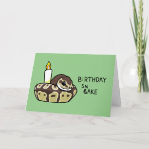 Happy Birthday Snake Cute Ball Python Drawing Card