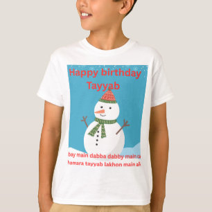 Happy Birthday Snowman T-Shirt Cute Winter Birth