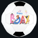 Happy Birthday Soccer Ball Gift Baby Bears Party<br><div class="desc">Happy Birthday Soccer Ball - Baby Bears Party Celebration Fun Drawing Cute Bear - Choose / Add Your Unique Text / Name / Year / Colour - Make Your Special Gift - Resize and move or remove and add elements / image with customisation tool ! - Drawing and Design by...</div>