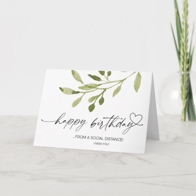 Happy Birthday Socially Distant Quarantine Covid Card (Front)