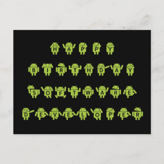 Happy Birthday Software Developer (Bugdroid) Postcard