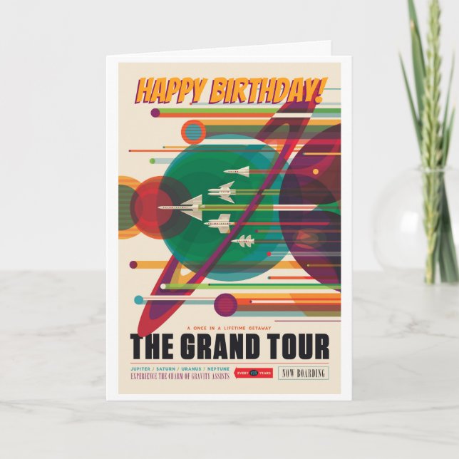 Happy Birthday! Solar System Grand Tour Card (Front)