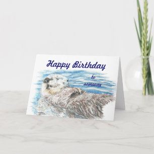 Happy Birthday Someone Otterly Adorable Otter Fun Card