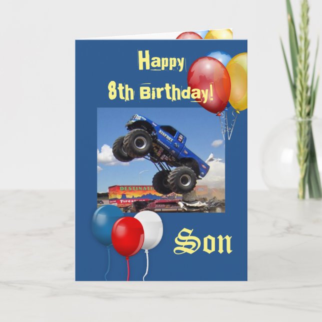 Happy Birthday Son 4X4 Truck Blessings Faith Card (Front)