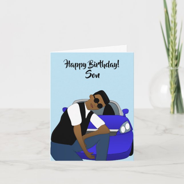 Happy Birthday Son African American Card (Front)