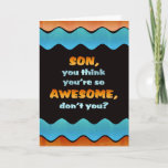 Happy Birthday Son Card / Awesome Son Card<br><div class="desc">Let a special son know you think he's awesome on his birthday with this colourful waves card.</div>