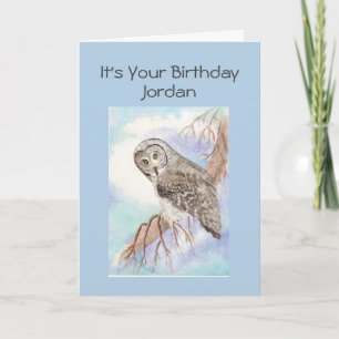 Happy Birthday Son, Great Grey Owl, Bird Card