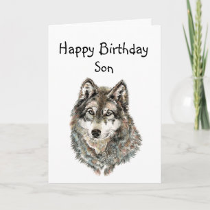 Happy Birthday Son Humour Wolf, Wolves Card