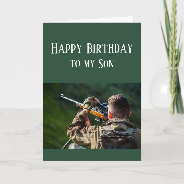 Happy Birthday Son Hunting Camouflage Card (Front)