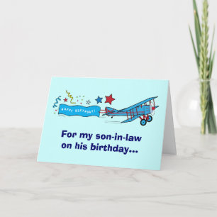 Happy Birthday Son-in-Law Airplane Card