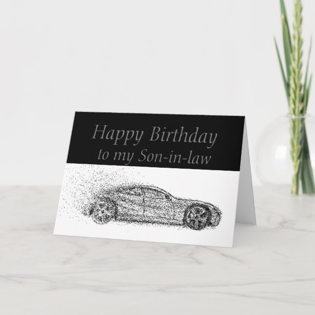 Happy Birthday Son-in-law Classic Cars Vehicles Card (Front)