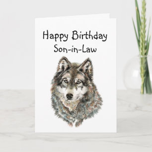 Happy Birthday Son-in-Law Humour Wolf, Wolves Card