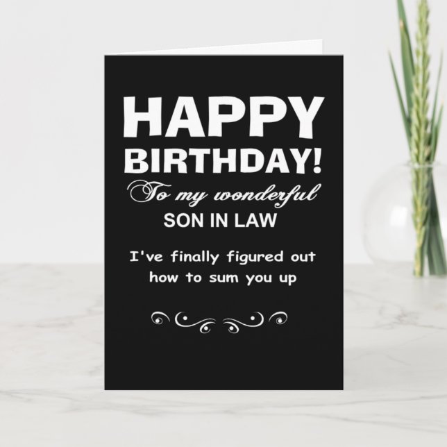 Happy birthday son in law thank you card (Front)
