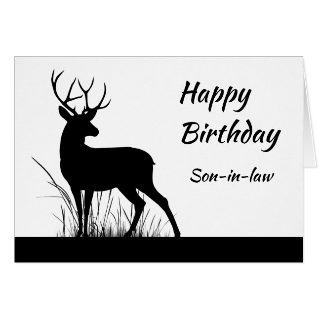 Happy Birthday Son-in-Law Vintage Stag, Deer (Front Horizontal)