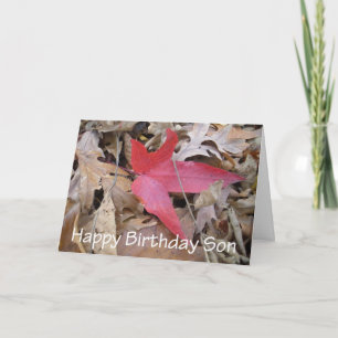 Happy Birthday Son - Red Leaf Card