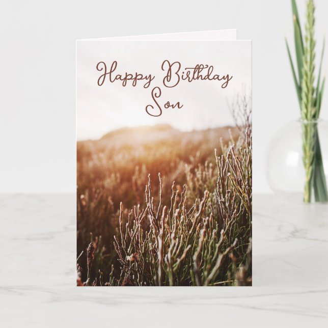 Happy Birthday Son - Rustic Birthday Card (Front)