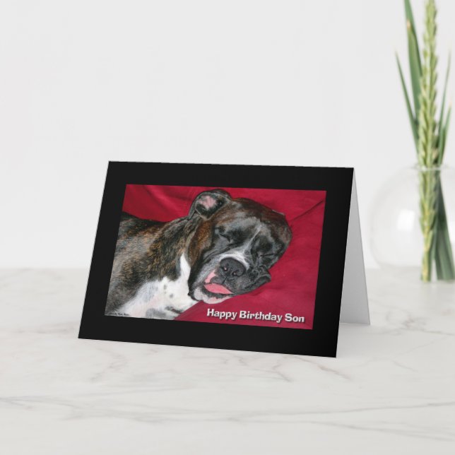Happy Birthday Son Sleeping Boxer Card (Front)