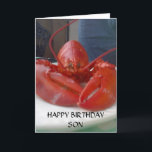 HAPPY BIRTHDAY SON (talking Lobster) Card<br><div class="desc">Send this TALKING LOBSTER to your son for his special day and let him know you are thinking of him and really hope he enjoys HIS DAY.</div>