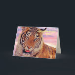 "Happy Birthday, Son" Tiger at Sunset Card<br><div class="desc">A photo of a Sleepy Tiger at Sunset.</div>
