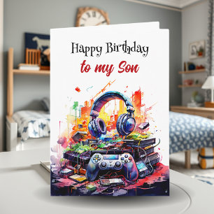 Happy Birthday Son   Video Game Themed Card